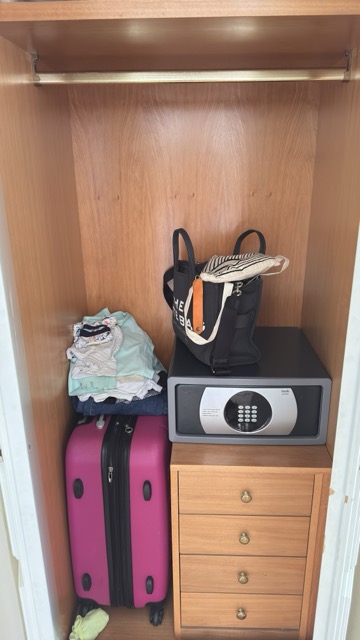 Inadequate storage - no proper wardrobe.
